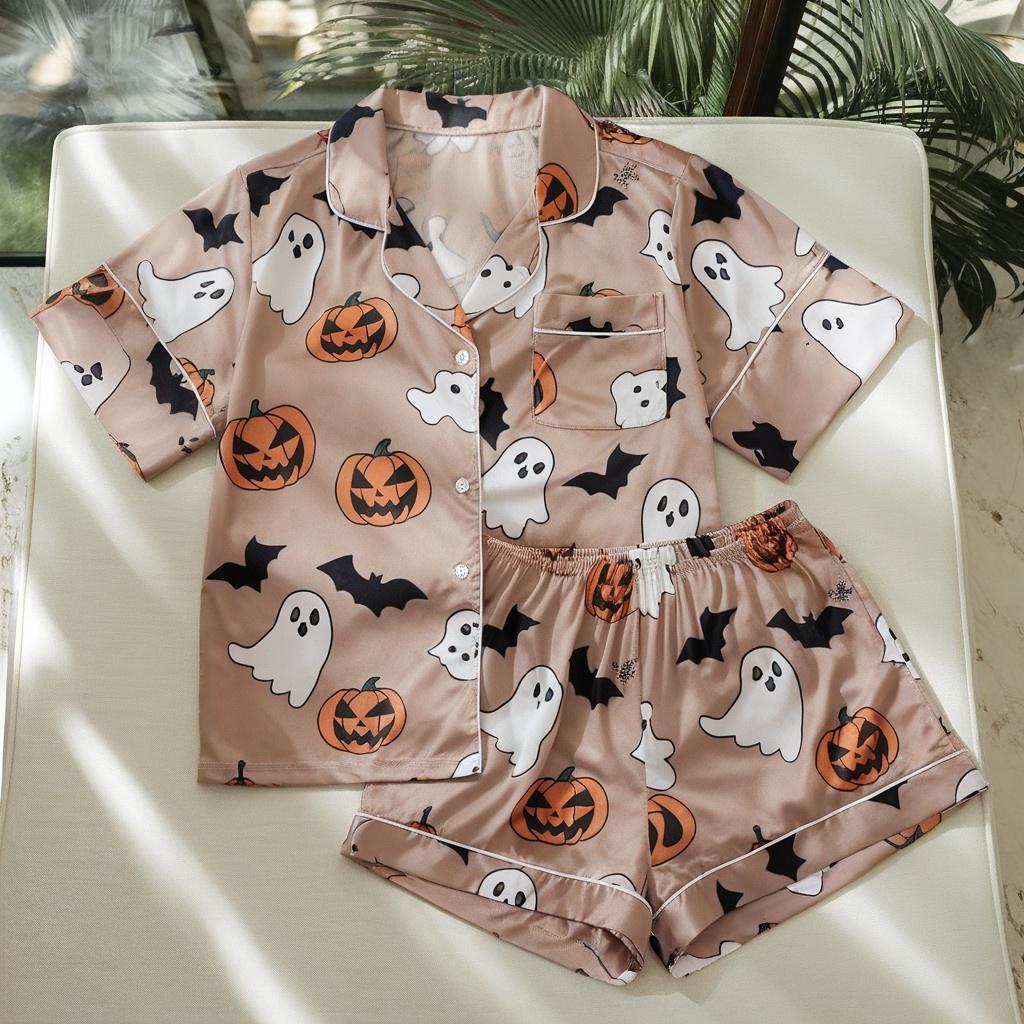 Halloween Pajamas, Halloween Pjs, Cute Ghost Halloween Pajamas, Fall Holiday Pajamas, Pumpkin Pajamas Set, Spooky Season Gift, Pumpkin Ghost