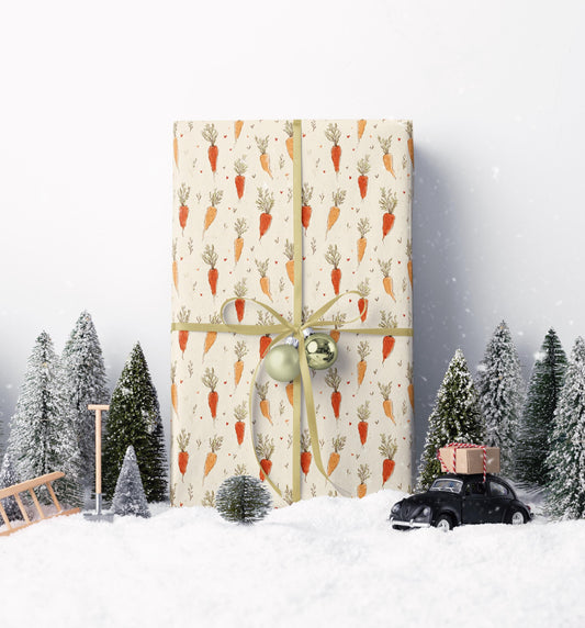 Farmers Market Wrapping Paper Roll Colorful Rustic Carrots Design Farm Fresh Vegetables Eco Friendly Farmhouse Kitchen Gift Wrap #21