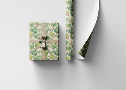 Broccoli Farmers Market Wrapping Paper Roll Colorful Fruits and Vegetables Rustic Farmhouse Eco Kitchen Organic Gift Wrap Design #10