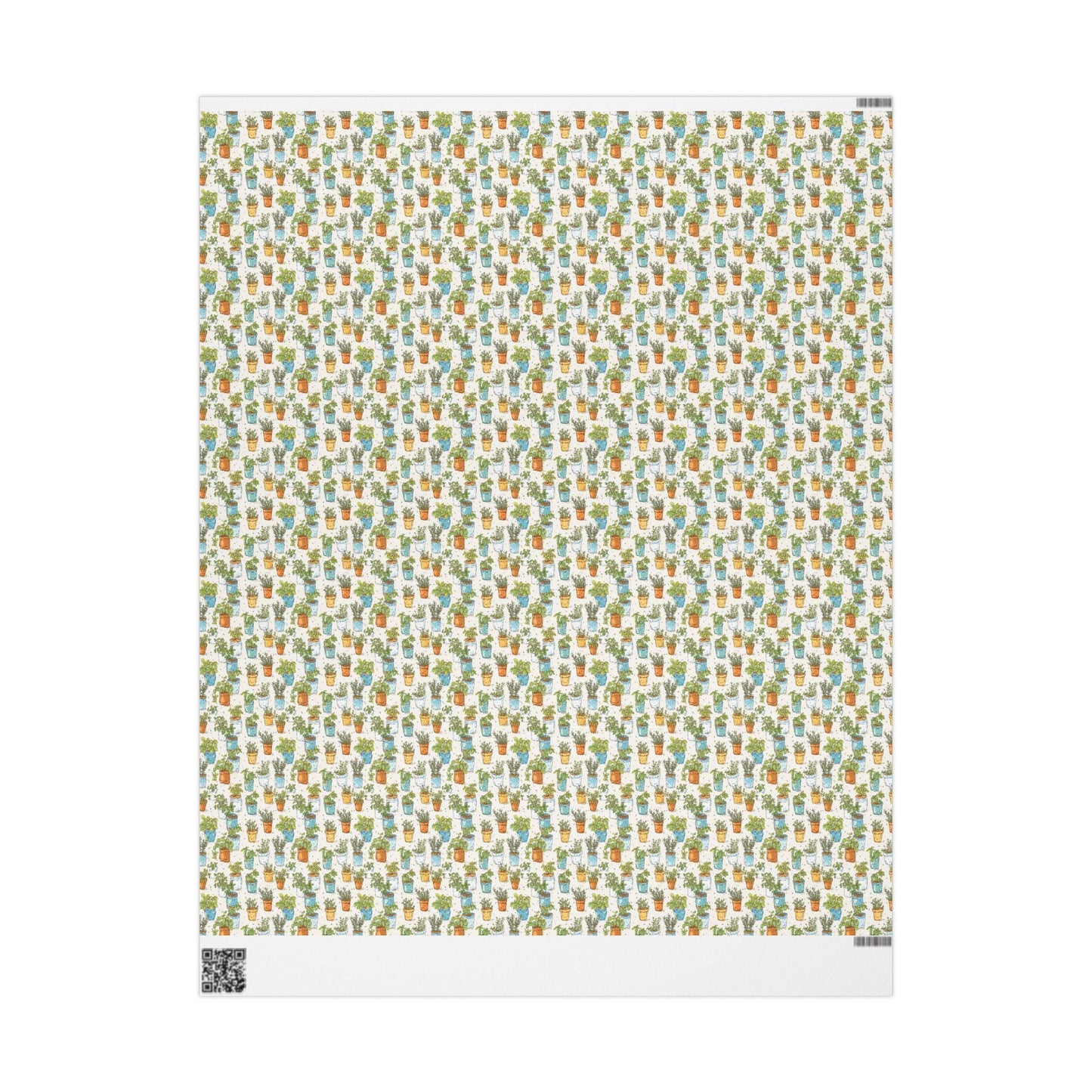 Farmers Market Wrapping Paper Roll Eco Rustic Herbs Theme Farmhouse Kitchen Basil Thyme Parsley Organic Gift Wrap #41