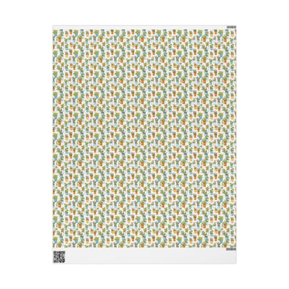 Farmers Market Wrapping Paper Roll Eco Rustic Herbs Theme Farmhouse Kitchen Basil Thyme Parsley Organic Gift Wrap #41