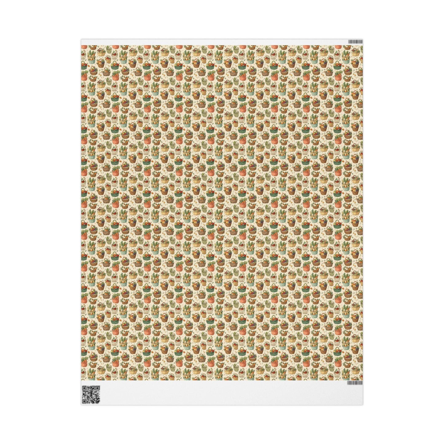 Farmers Market Wrapping Paper Roll Farm Fresh Fruits and Vegetables Eco Rustic Country Kitchen Foodie Party Gift Wrap Design #4
