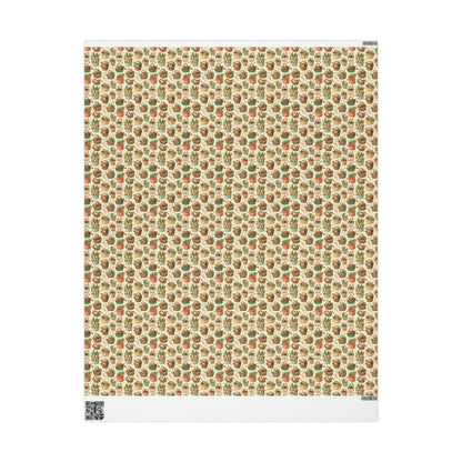 Farmers Market Wrapping Paper Roll Farm Fresh Fruits and Vegetables Eco Rustic Country Kitchen Foodie Party Gift Wrap Design #4