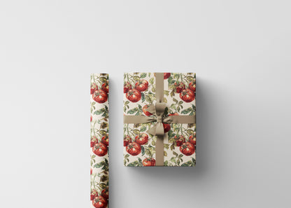 Farmers Market Wrapping Paper Roll Rustic Farmhouse Gift Wrap Featuring Tomatoes Vegetables Farm Fresh Organic Eco Kitchen Style #17
