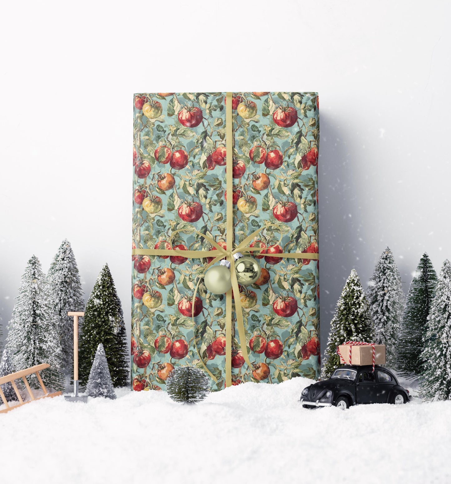 Farmers Market Wrapping Paper Roll Vintage Inspired Tomato Design Rustic Farmhouse Kitchen Eco Country Foodie Gift Wrap #18