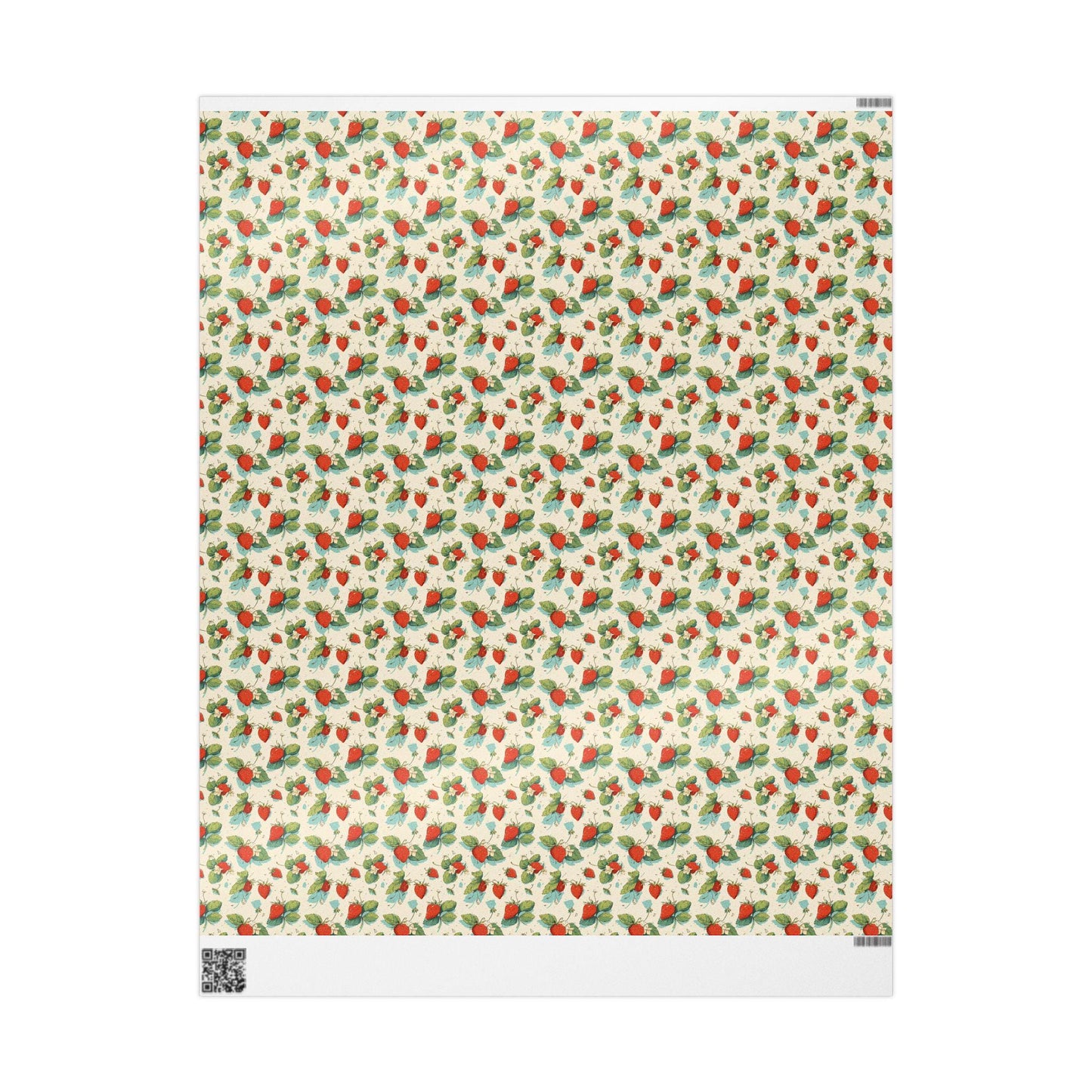 Farmers Market Wrapping Paper Roll Rustic Farm Fresh Strawberries Fruit Illustration Eco Friendly Farmhouse Kitchen Gift Wrap #37