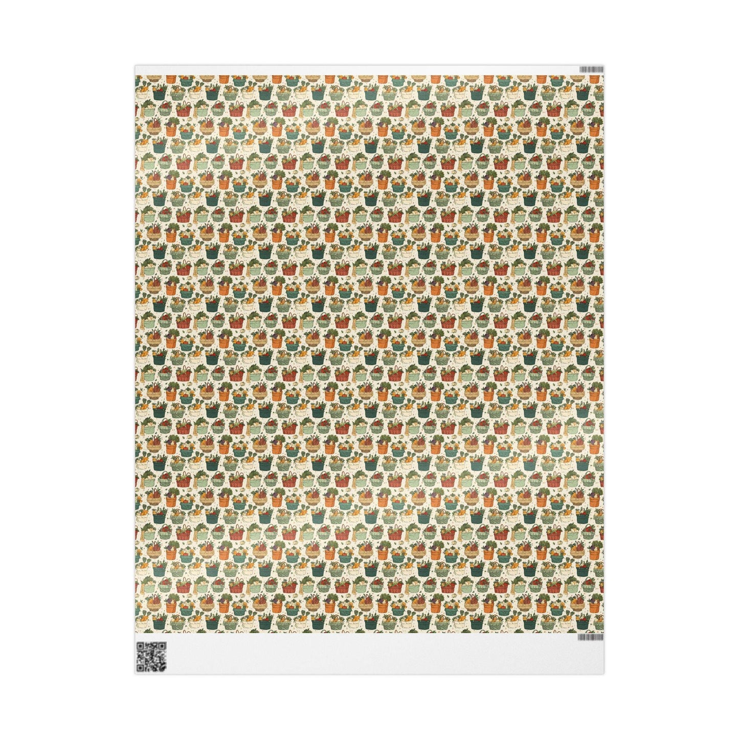 Farmers Market Wrapping Paper Roll Vintage Style Fruits and Veggies Illustration Rustic Country Farm Fresh Kitchen Gift Wrap #2
