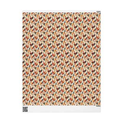 Farmers Market Wrapping Paper Roll Fresh Farm Chickens Rustic Country Farmhouse Eco Friendly Barnyard Kitchen Gift Wrap #24