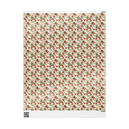 Farmers Market Wrapping Paper Roll Country Farmhouse Style Red Tomatoes Vegetables Rustic Kitchen Eco Organic Gift Wrap Design #15