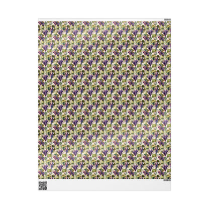 Farmers Market Wrapping Paper Roll Farmhouse Rustic Grapes Design Vineyard Fruit Eco Kitchen Country Organic Gift Wrap #53