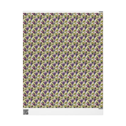 Farmers Market Wrapping Paper Roll Farmhouse Rustic Grapes Design Vineyard Fruit Eco Kitchen Country Organic Gift Wrap #53
