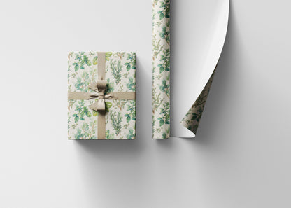 Farmers Market Wrapping Paper Roll Farmhouse Rustic Herbs Theme Eco Friendly Country Kitchen Basil Rosemary Gift Wrap #57
