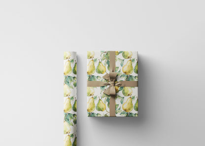Farmers Market Wrapping Paper Roll Farm Fresh Pears Rustic Country Fruit Eco Friendly Farmhouse Kitchen Organic Gift Wrap #62