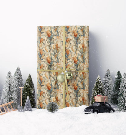 Farmers Market Wrapping Paper Roll Farm Fresh Corn Rustic Country Vegetables Eco Friendly Farmhouse Kitchen Gift Wrap #69