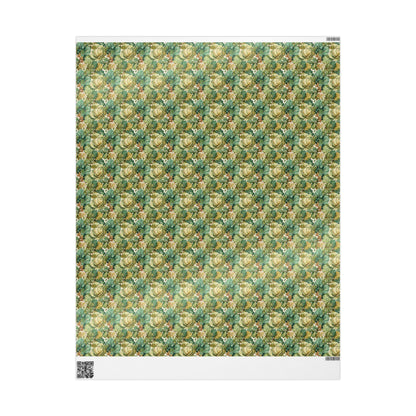 Farmers Market Wrapping Paper Roll Farm Fresh Leafy Greens Kale Rustic Country Vegetables Eco Friendly Kitchen Gift Wrap #73