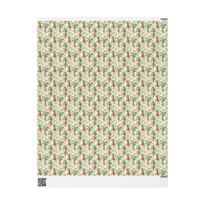 Farmers Market Wrapping Paper Roll Rustic Farm Fresh Carrots Design Eco Friendly Farmhouse Country Kitchen Veggie Gift Wrap #58