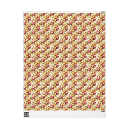 Farmers Market Wrapping Paper Roll Rustic Farmhouse Onions Illustration Eco Friendly Country Kitchen Organic Gift Wrap #78
