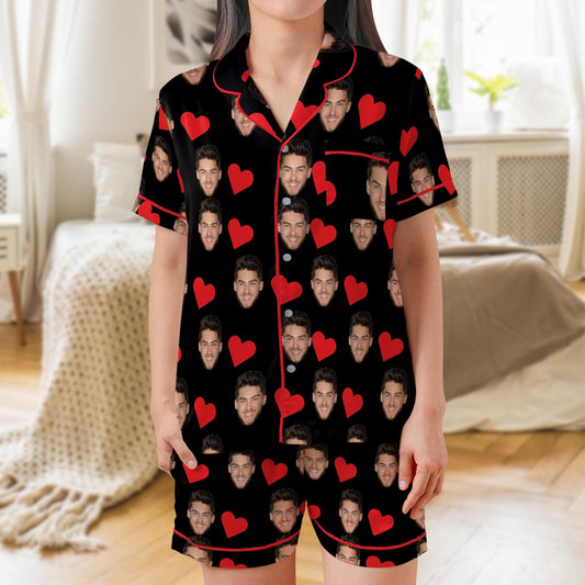 Custom Family Pajama Set, Face Sleepwear, Couple Face Pjs, Personalized Loungewear Set With Photo, Family Pajamas, Gifts for Wife Husband
