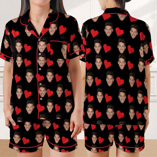 Custom Family Pajama Set, Face Sleepwear, Couple Face Pjs, Personalized Loungewear Set With Photo, Family Pajamas, Gifts for Wife Husband