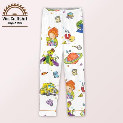 Take Chances Make Mistake Get Messy Pajamas Set, Teacher Appreciation Pajamas, Preppy School Teacher Loungewear, Teacher Gift Pajamas