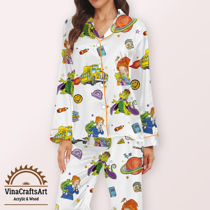 Take Chances Make Mistake Get Messy Pajamas Set, Teacher Appreciation Pajamas, Preppy School Teacher Loungewear, Teacher Gift Pajamas