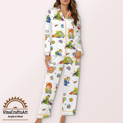 Take Chances Make Mistake Get Messy Pajamas Set, Teacher Appreciation Pajamas, Preppy School Teacher Loungewear, Teacher Gift Pajamas