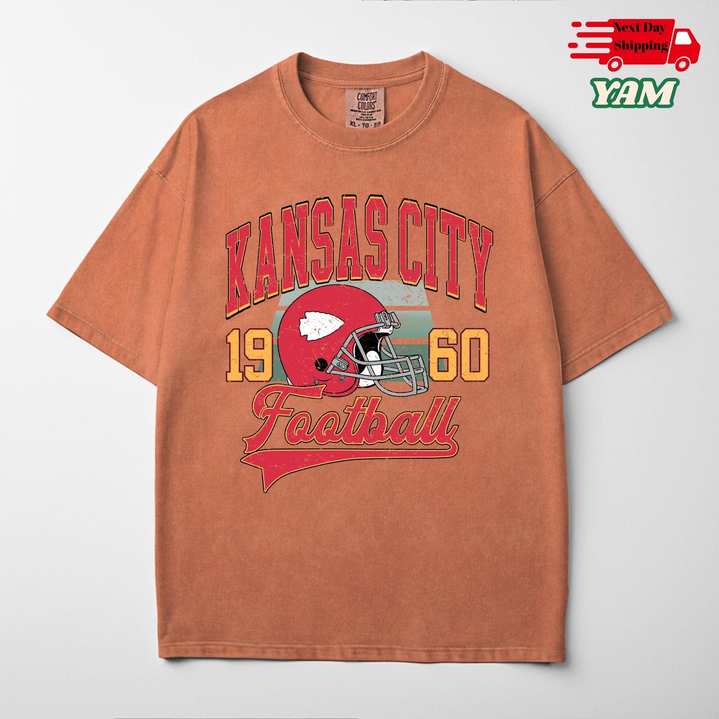 Comfort Colors Kansas City Football Shirt: Trendy Game Day Tee