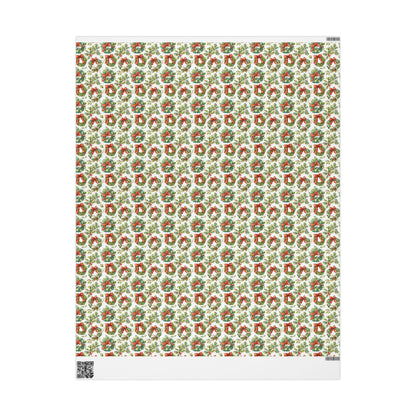 Vintage Christmas Wrapping Paper Roll, Retro Holiday Gift Wrap, Custom Christmas Packaging, Swedish Winter Print #1