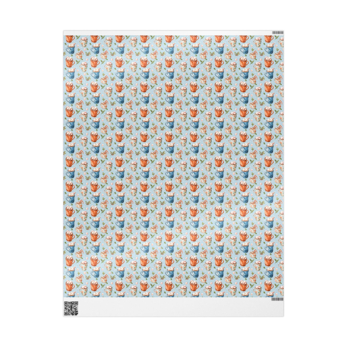 Cozy Christmas Wrapping Paper, Retro Holiday Gift Wrap Roll, Vintage Style Blue Christmas Packaging Idea #13