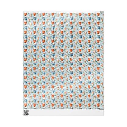 Cozy Christmas Wrapping Paper, Retro Holiday Gift Wrap Roll, Vintage Style Blue Christmas Packaging Idea #13
