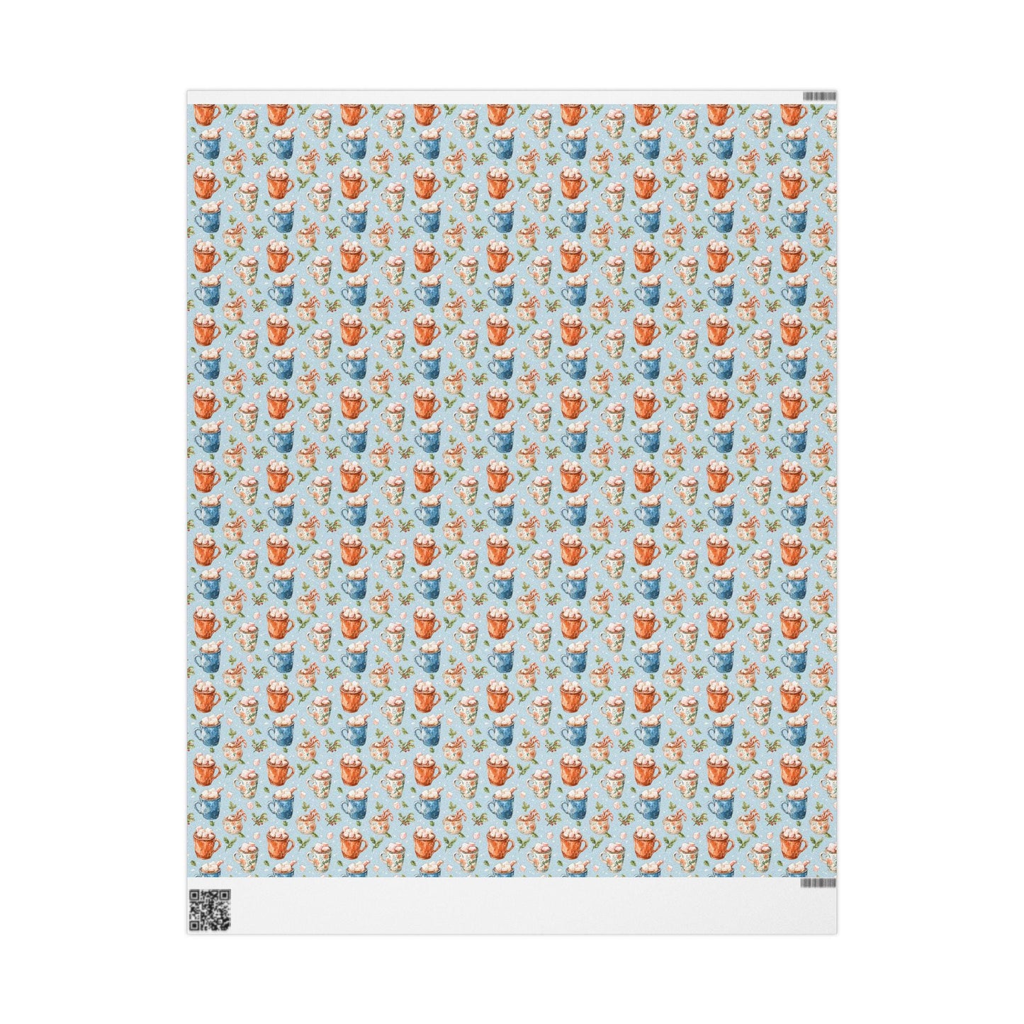 Cozy Christmas Wrapping Paper, Retro Holiday Gift Wrap Roll, Vintage Style Blue Christmas Packaging Idea #13