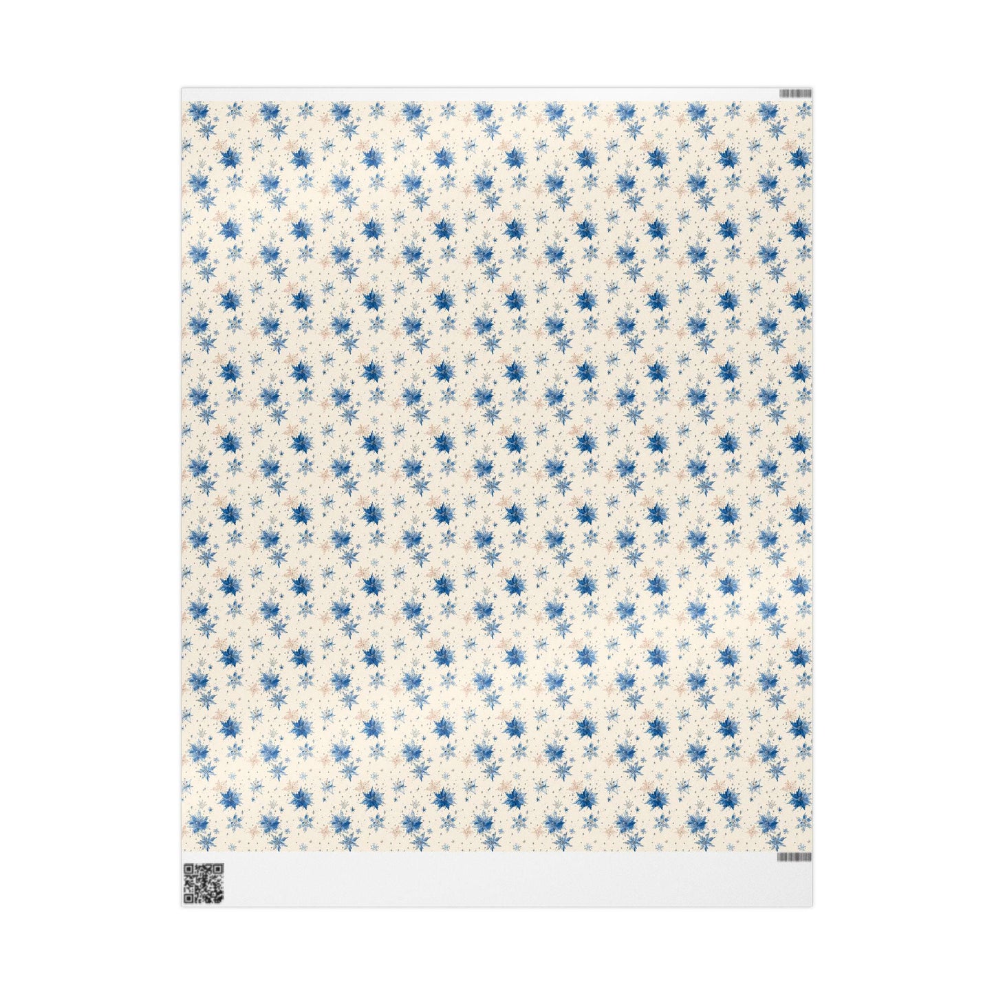 Blue Christmas Wrapping Paper Roll, Vintage Scandinavian Gift Wrap, Retro Print for Holiday Packaging #16