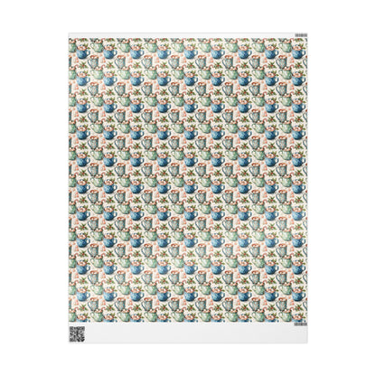 Retro Christmas Wrapping Paper, Vintage Holiday Wrap Roll, Custom Printed Christmas Gift Paper #14