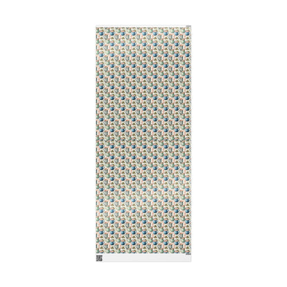 Retro Christmas Wrapping Paper, Vintage Holiday Wrap Roll, Custom Printed Christmas Gift Paper #14