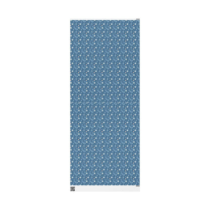 Retro Christmas Wrapping Paper Roll, Vintage Style Blue Christmas Gift Wrap, Custom Nordic Christmas Packaging #18
