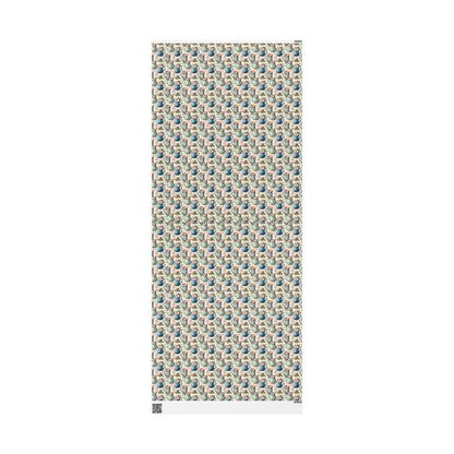 Retro Christmas Wrapping Paper, Vintage Holiday Wrap Roll, Custom Printed Christmas Gift Paper #14