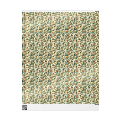 Retro Christmas Wrapping Paper, Vintage Style Wrap Roll, Retro Gift Packaging for the Holidays #21