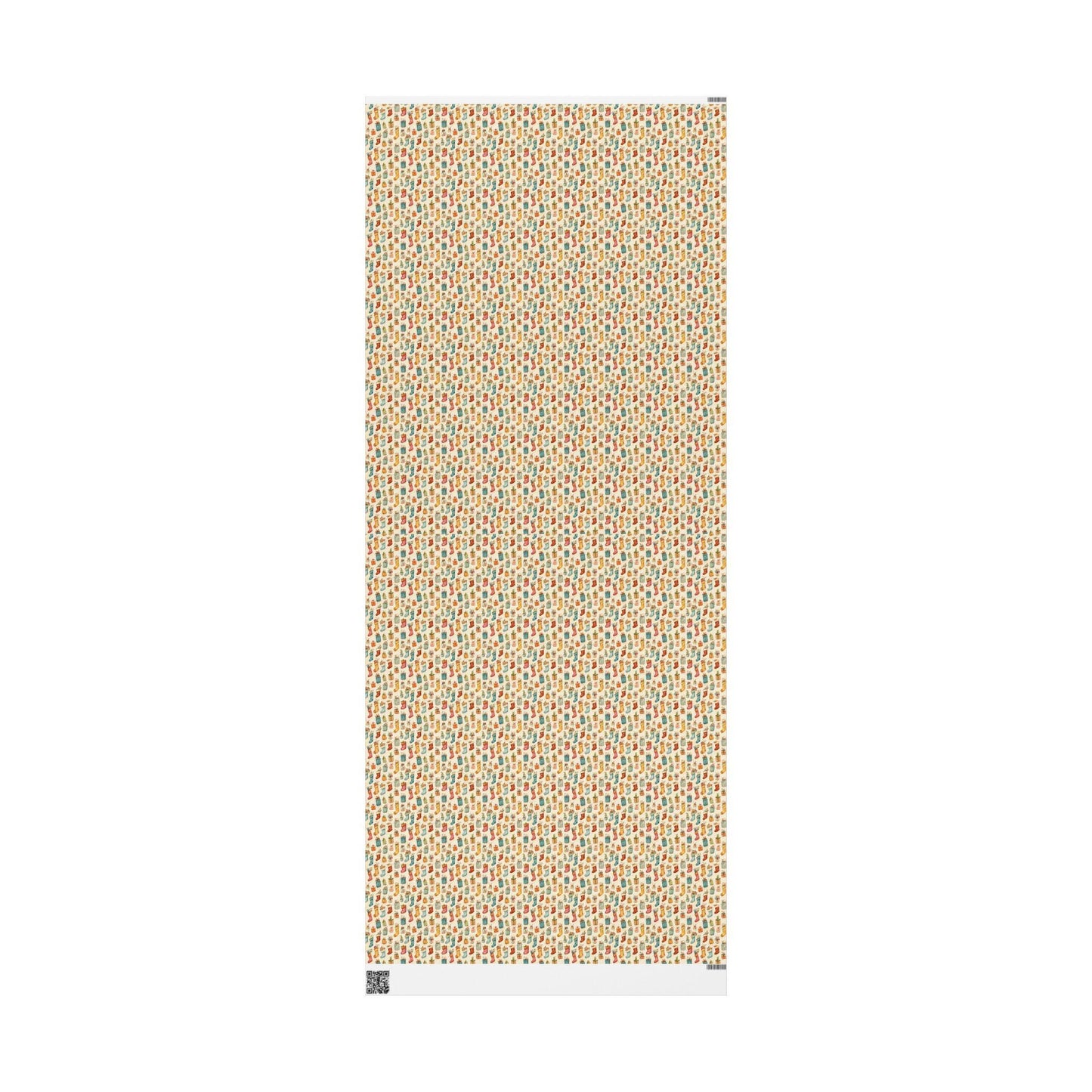 Retro Christmas Wrapping Paper, Vintage Holiday Wrap Roll, Custom Christmas Paper with Nordic Motif #20