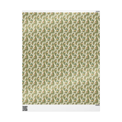 Retro Christmas Wrapping Paper Roll, Vintage-Inspired Gift Wrap, Custom Christmas Print for Gifts #23