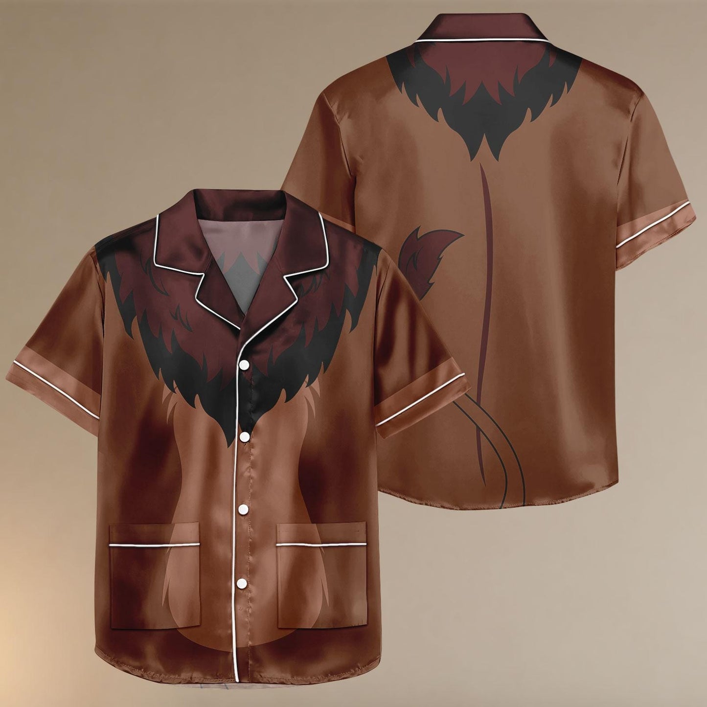 Scar The Lion King Pajama Set, Scar Satin Pjs set, Satin Halloween PJs With Shorts, Villain Costume Sleepwear, Dark Jungle Loungewear