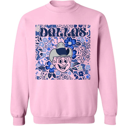 Dallas Team Mascot Shirt, Floral Spirit Mascot Sweatshirt, Game Day Tee, Abstract Flower Football Sports Shirt, Cheerleader Gift Shirt