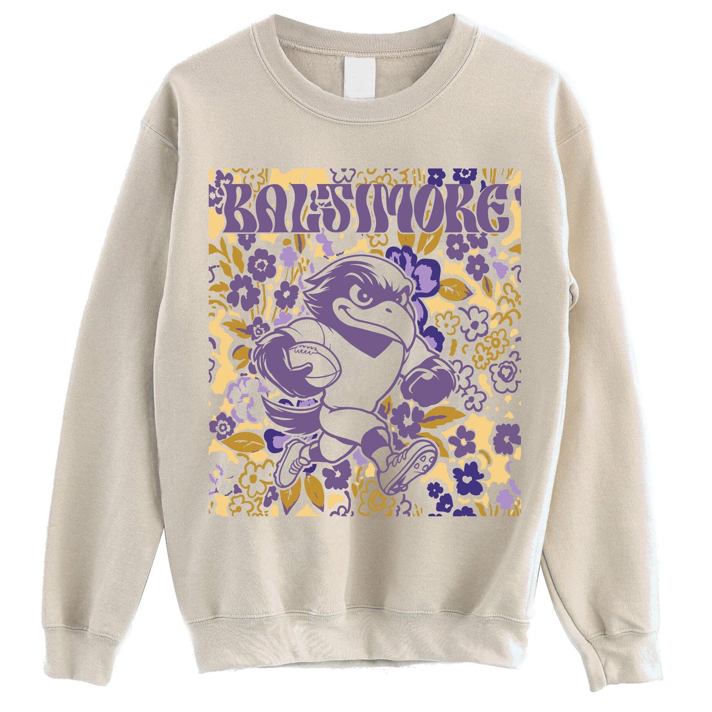 Baltimore Team Mascot Shirt, Floral Spirit Mascot Sweatshirt, Game Day Tee, Abstract Flower Football Sports Shirt, Cheerleader Gift Shirt