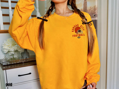 Kansas City Football Vintage Style Shirt, Kansas City Football Crewneck Sweatshirt, Football Shirt, Kansas City Fan Gifts