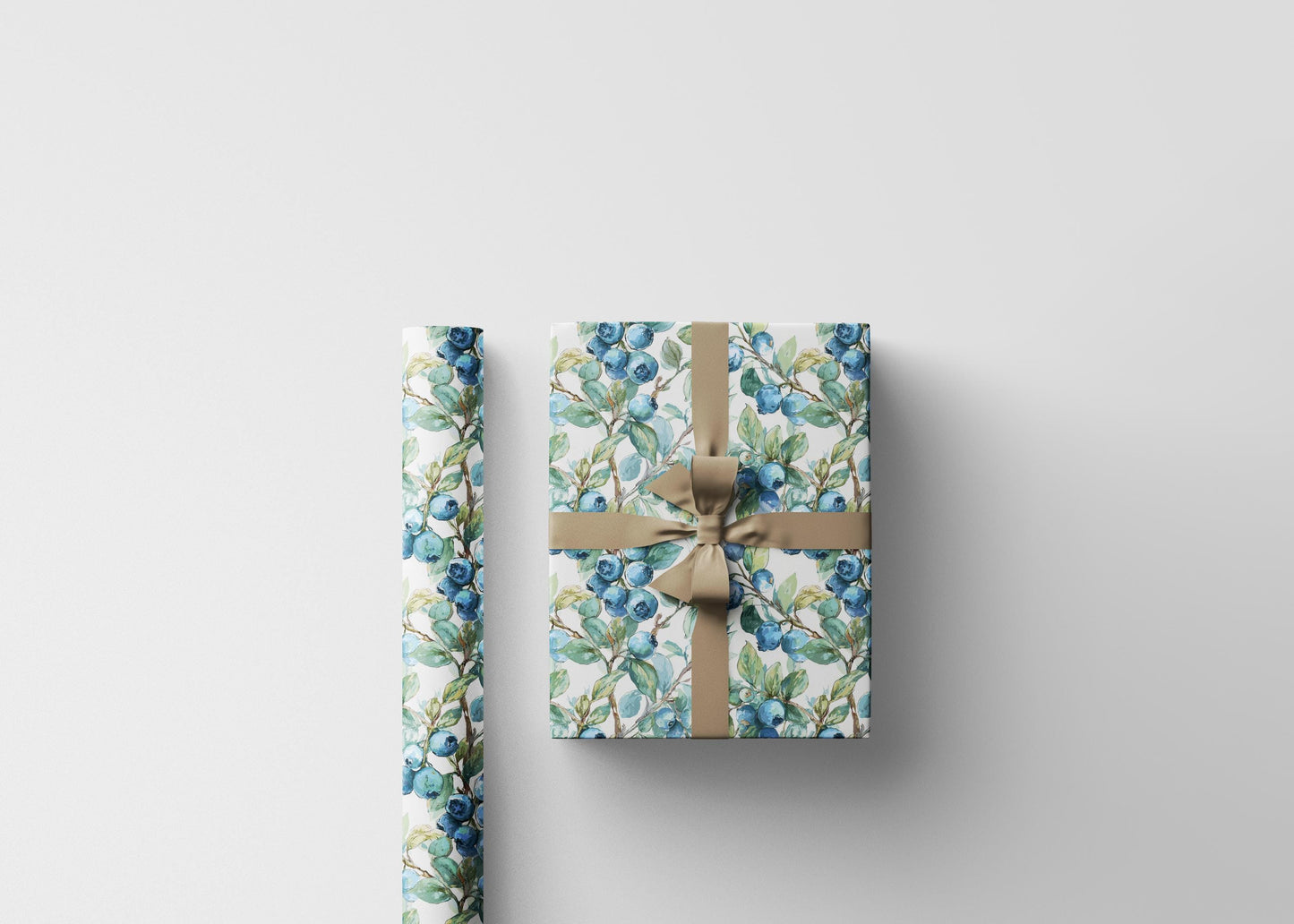 Farmers Market Wrapping Paper Roll Farm Fresh Blueberries Rustic Country Fruit Eco Friendly Farmhouse Kitchen Organic Gift Wrap #79