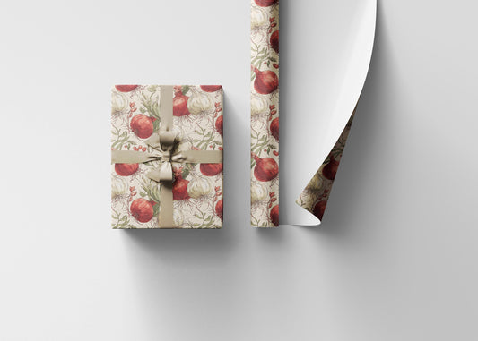 Farmers Market Wrapping Paper Roll Farm Fresh Onions Rustic Country Vegetables Eco Friendly Farmhouse Kitchen Gift Wrap #98