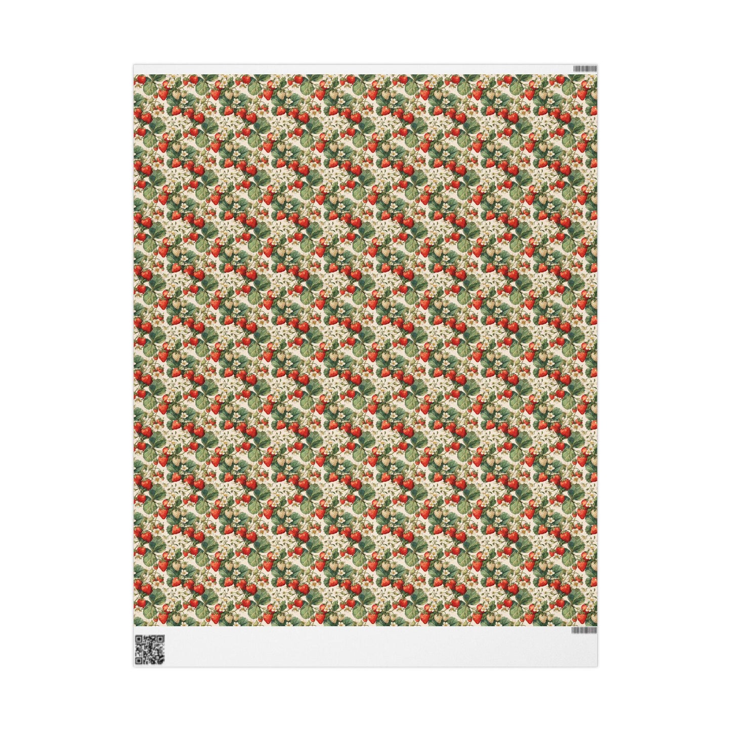 Farmers Market Wrapping Paper Roll Eco Rustic Strawberries Design Farm Fresh Fruit Farmhouse Country Kitchen Gift Wrap #96