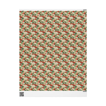 Farmers Market Wrapping Paper Roll Eco Rustic Strawberries Design Farm Fresh Fruit Farmhouse Country Kitchen Gift Wrap #96