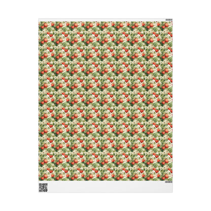 Farmers Market Wrapping Paper Roll Farm Fresh Strawberries Rustic Country Fruit Eco Friendly Farmhouse Kitchen Gift Wrap #94