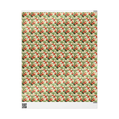 Farmers Market Wrapping Paper Roll Farm Fresh Strawberries Rustic Country Fruit Eco Friendly Farmhouse Kitchen Gift Wrap #94