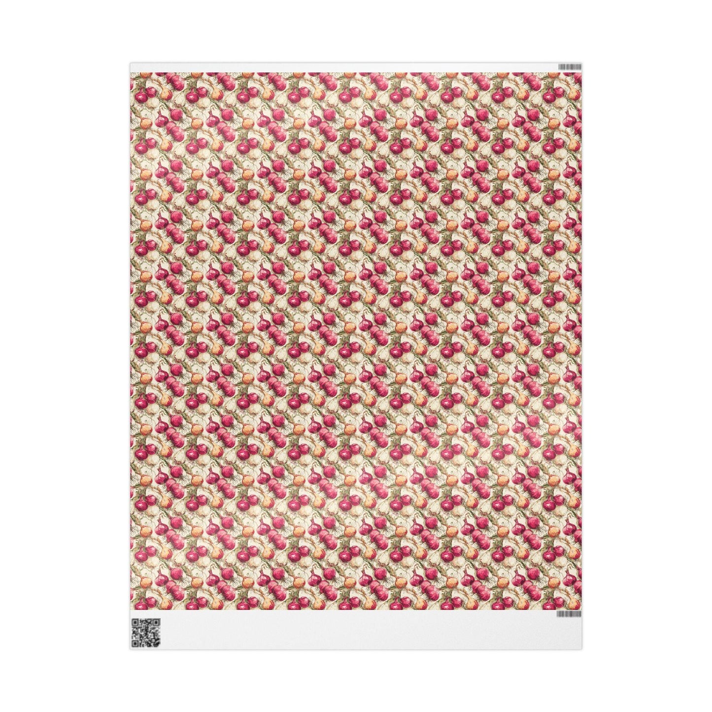 Farmers Market Wrapping Paper Roll Rustic Country Kitchen Onions Farm Fresh Vegetables Eco Farmhouse Organic Gift Wrap #101